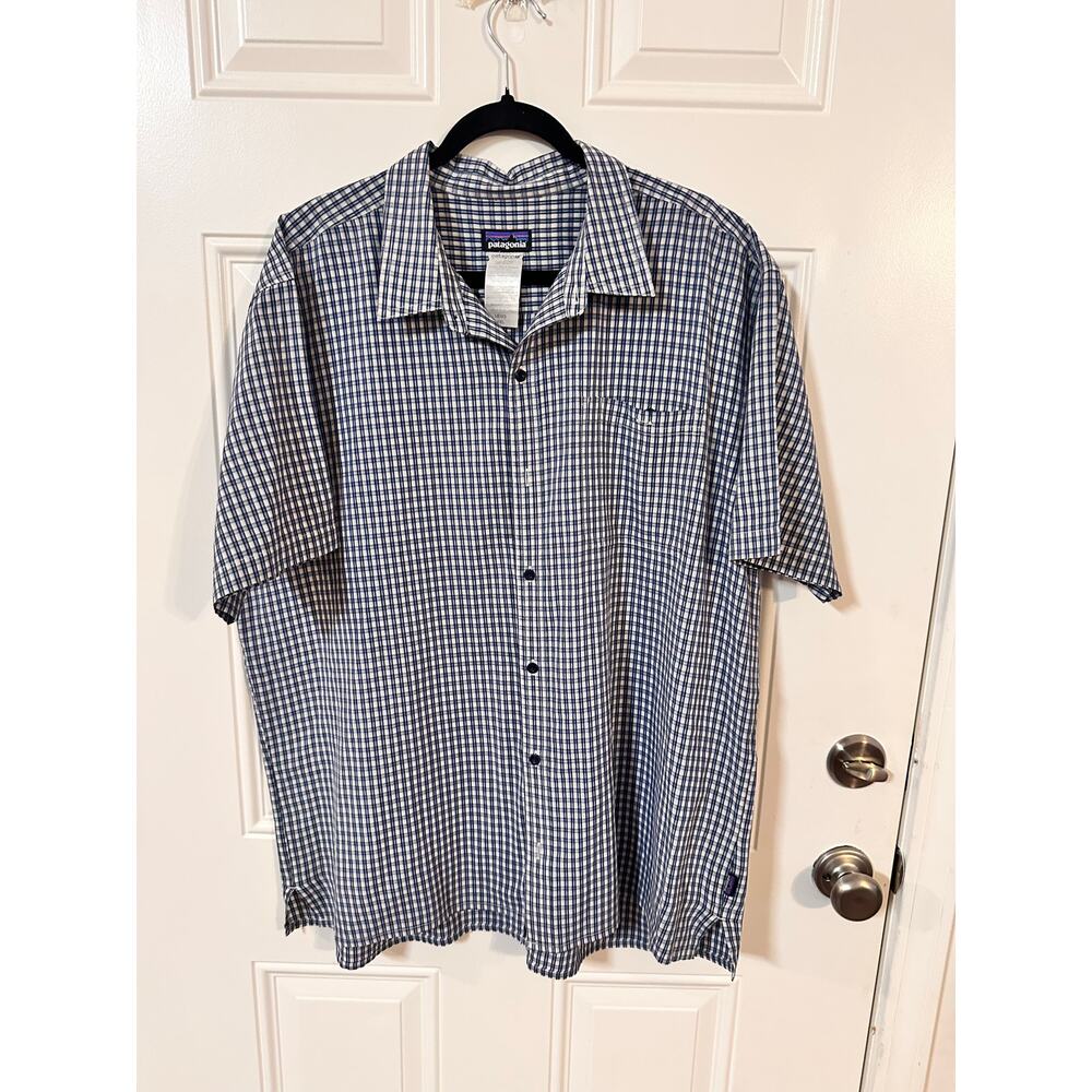 Patagonia Men’s natural cotton causal button-down short sleeve Shirt XXL